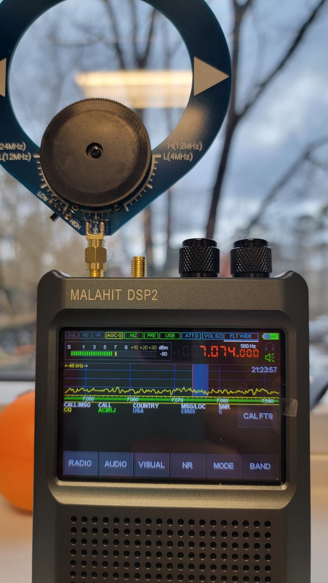 Latest V2.4 Malachite DSP2 SDR Radio Receiver, GOOZEEZOO Shortwave Radio Receiver 10kHz-380MHz & 404MHz-2GHz AM SSB DSB CW NFM WFM Air FT8,RTTY Decoder Function Noise Reduction with 5000mAh Battery customer photo 2