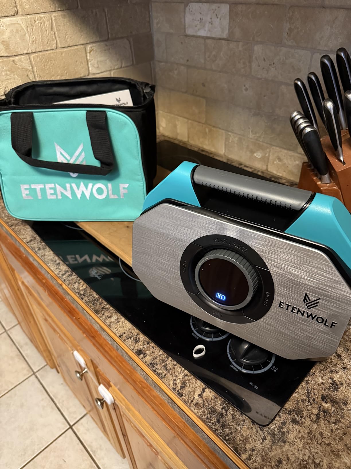 ETENWOLF VORTEX S6 Tire Inflator Portable Air Compressor for Heavy-duty Vehicle, Cordless Air Pump for Car & Inflatables with 19200 mAh Battery, 100% Duty Cycle & Dual Cylinder Bike Pump, Vivid Orange customer photo 2