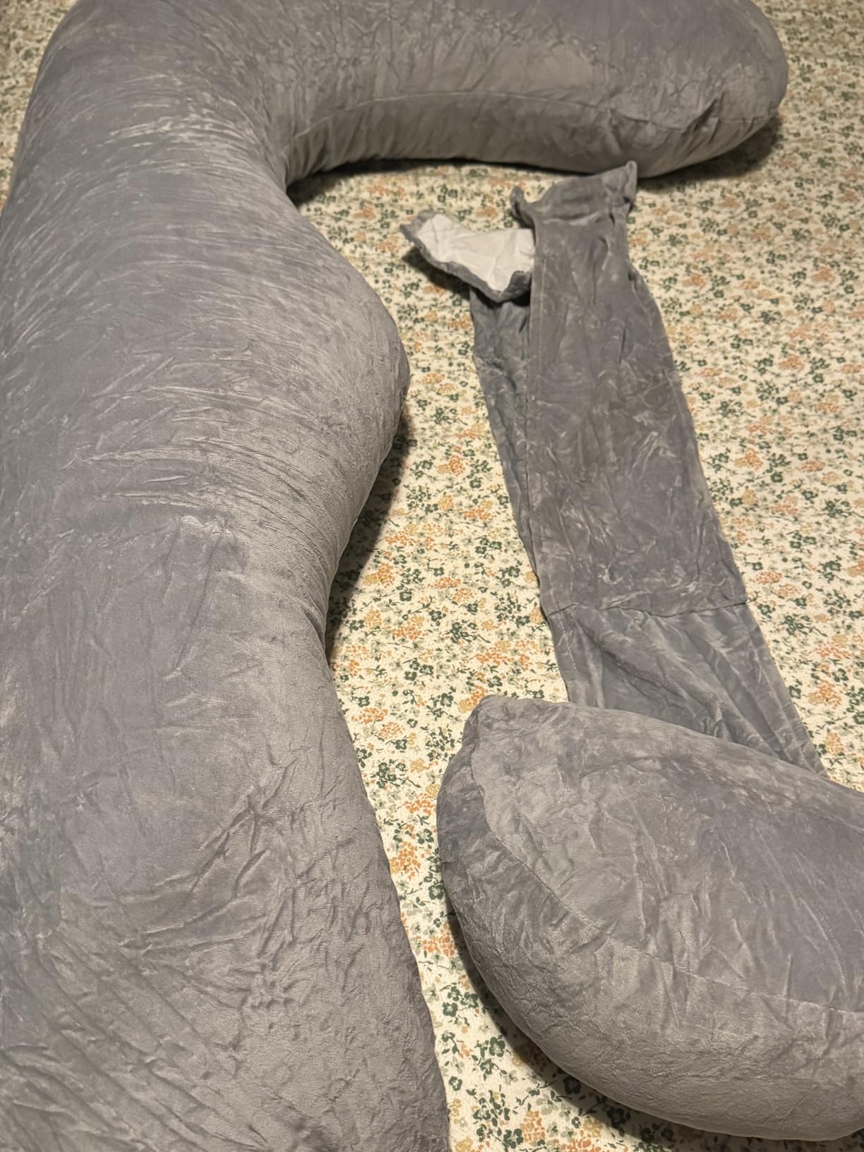 Momcozy Pregnancy Pillow, Original F Shaped Maternity Pillow for Pregnant Women with Adjustable Wedge Pillow, Full Body Support Pregnancy Pillows for Side Sleeping with Velvet Cover, Grey customer photo 2