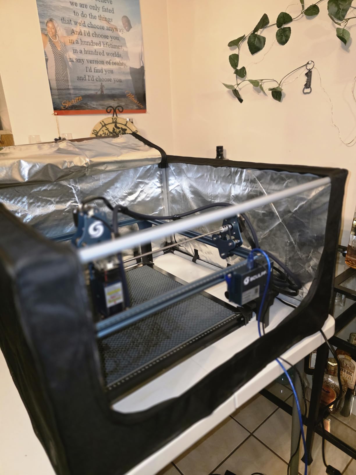 Creality Laser Engraver Cover V2.0 Fireproof and Dustproof Protective Enclosure with Exhaust Fan 4000RPM Pipe for Most Laser Cutter, Insulates Against Smoke, Odor and Noise Eye Protection720x720x400mm customer photo 2