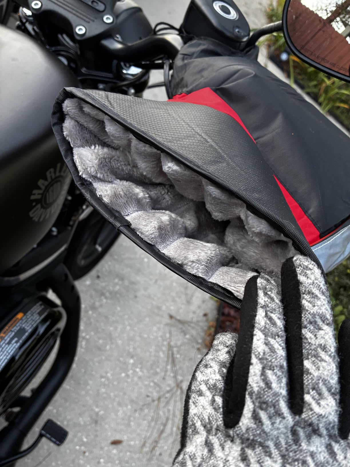 PENINSULA LOVE Waterproof ATV Hand Muffs Motorcycle Handlebar Gloves with Reflective Strip Windproof Snowmobile Handle Grip Gauntlets Mittens Winter Scooter Hand Warmer Covers customer photo 1