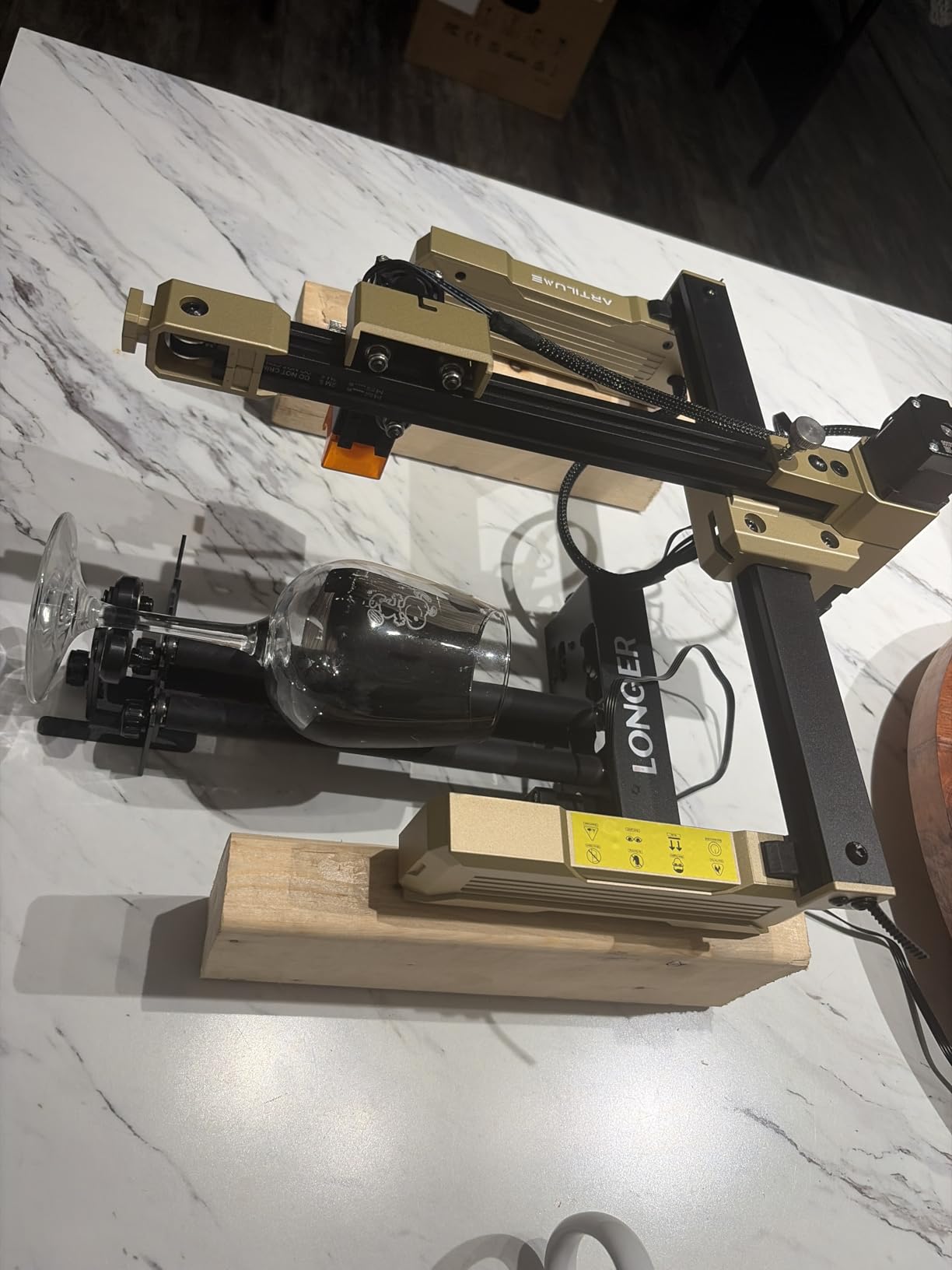 Longer Laser Engraver Rotary Roller with Bracket, Y-Axis Rotary Roller 360 Degree Rotation for Laser Engraver Engraving Cylindrical Objects Tumblers Cans Cups Bottles, Compatible with 99% of Laser Engraver customer photo 2