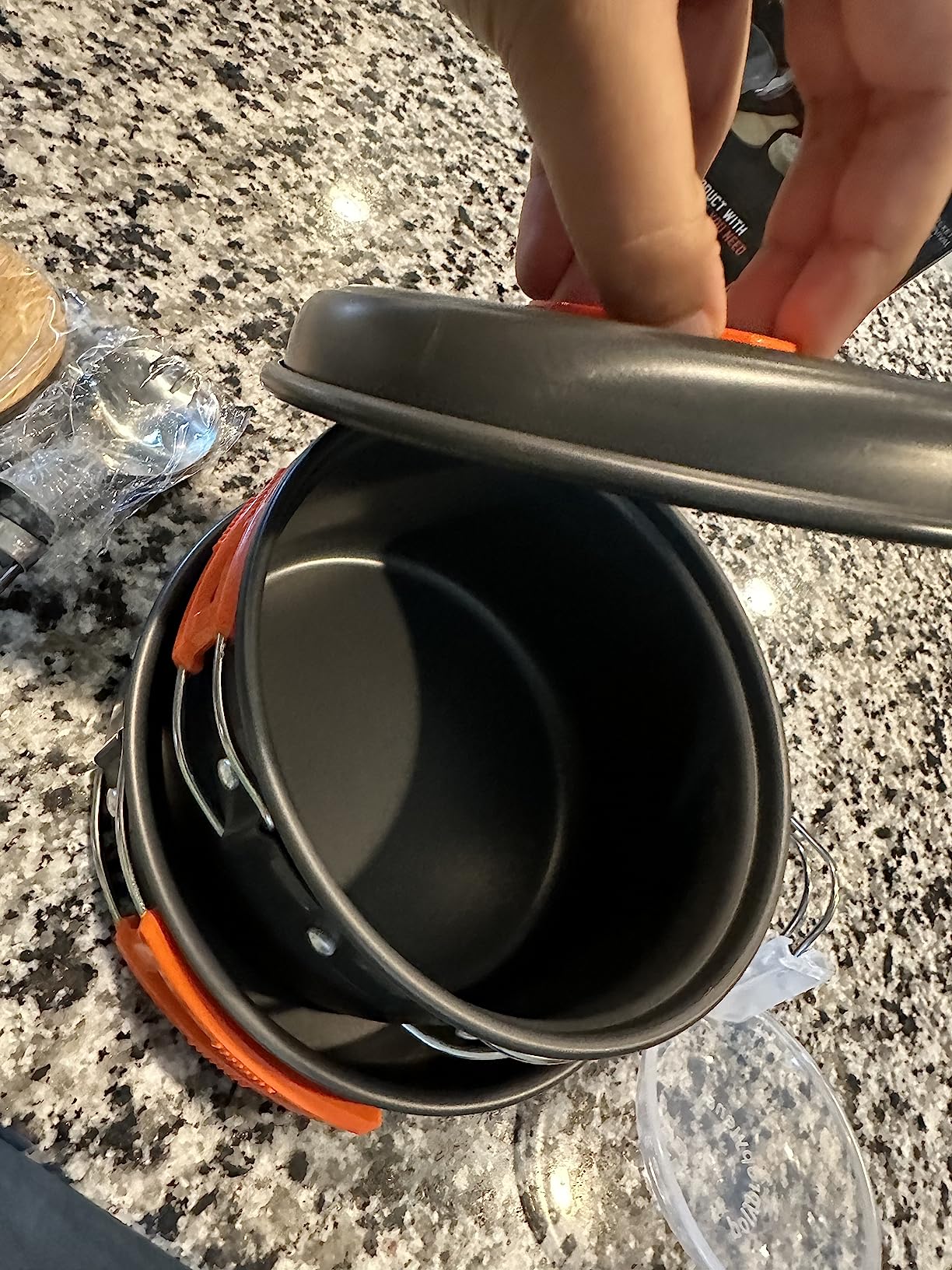 Camping Cookware Mess Kit Set with Stove - Backpacking Camping Pots and Pans Set, All in One Non-Stick Camping Cooking Set, Portable Stove, Hiking, Picnic, Outdoor & Camping Cookware Set customer photo 1