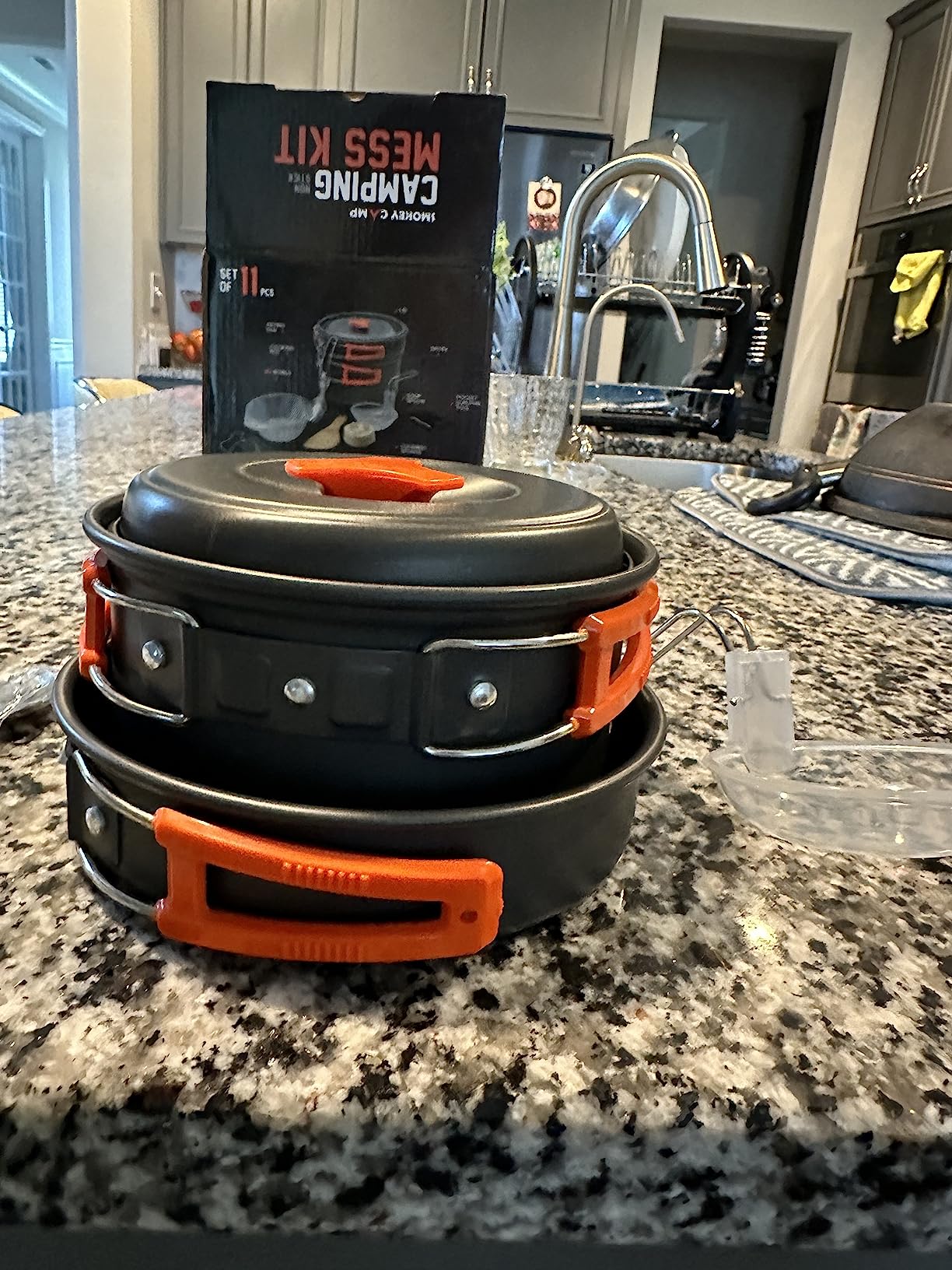 Camping Cookware Mess Kit Set with Stove - Backpacking Camping Pots and Pans Set, All in One Non-Stick Camping Cooking Set, Portable Stove, Hiking, Picnic, Outdoor & Camping Cookware Set customer photo 2