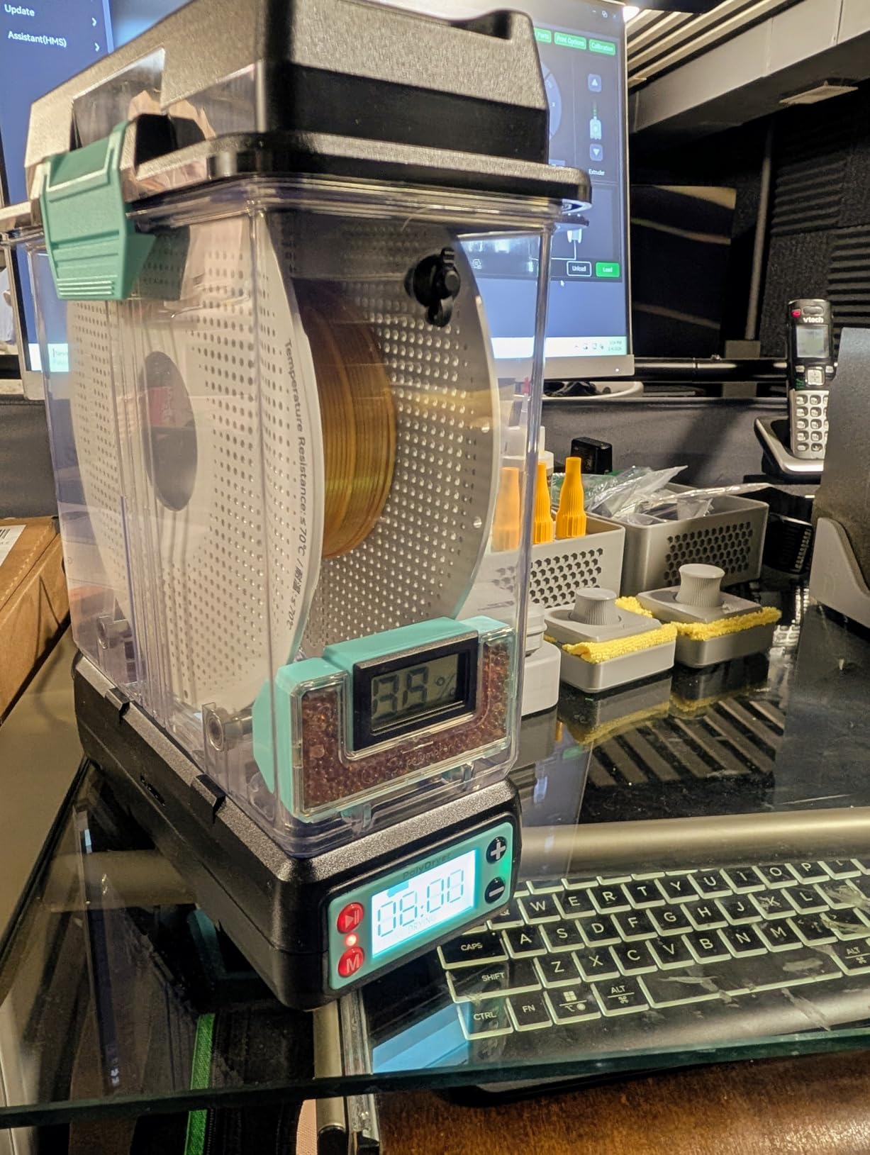 Polymaker 3D Printing Filament Dryer and Storage Box - PolyDryer and PolyDryer Box for Filament Drying and Sealing with Heat Control, Compatible with PA Nylon, PLA, PVB, PETG, ABS, TPU 1.75mm 2.85mm customer photo 1