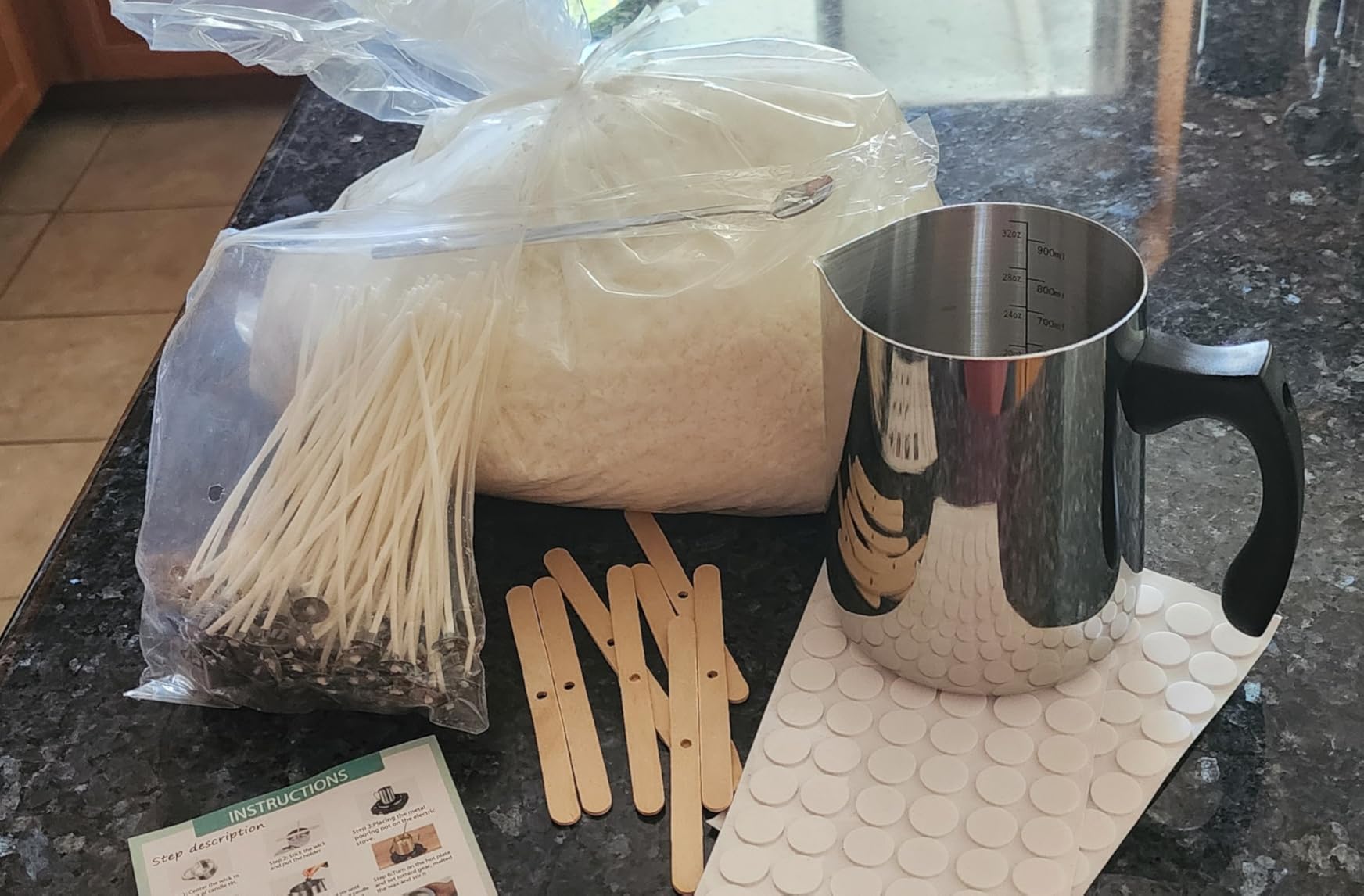 Soy Wax Candle Making Kit Supplies With Wax Melter, Natural Candle Wax For Candle Making, DIY Art&Crafts Kit for Adults,Beginner, Including 2lbs Soy Wax Flakes, Electric Stove,CandleWick,Melting Pot customer photo 2