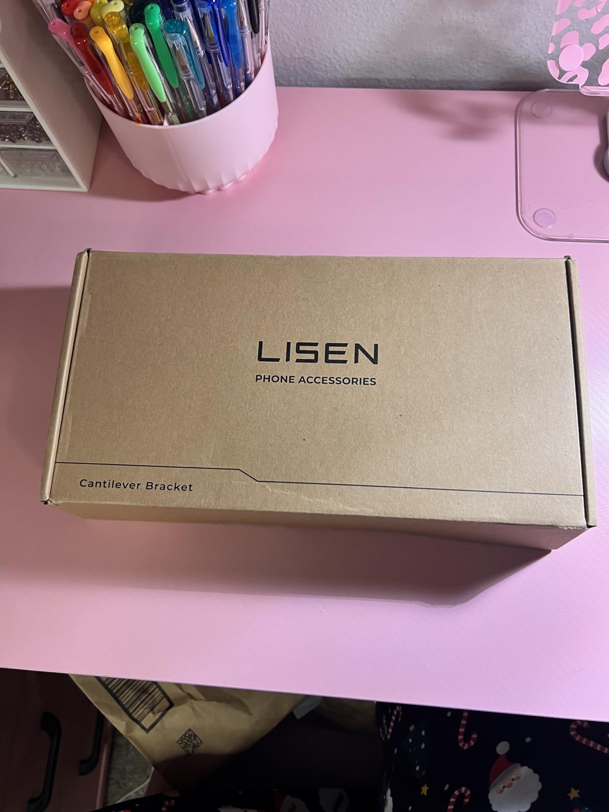 LISEN Gooseneck Phone Holder for Bed Desk [3rd Upgrade] Cell Phone Stand for Desk Bed Gaming Accessories,Gifts for Men Seniors Tech Magic Arm Mount for Recording Filming Laying Down Flexible Arm Clamp customer photo 1