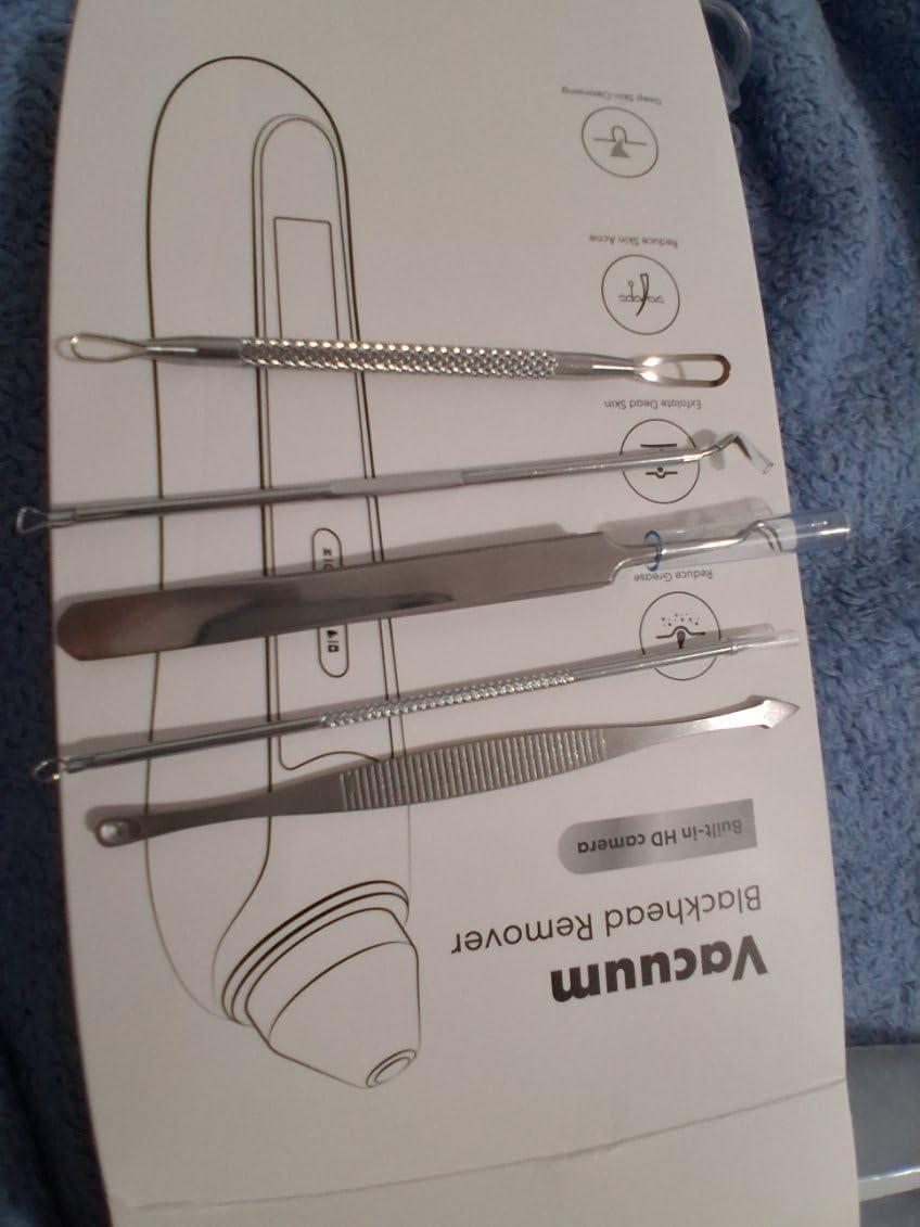 Blackhead Remover Vacuum, USB Interface Type Pore Vacuum, Black Head Extractions Tool with Camera, Men and Women Pore Cleaner, 3 Adjustment Modes & 6 Suction Heads (Light Pink) customer photo 2