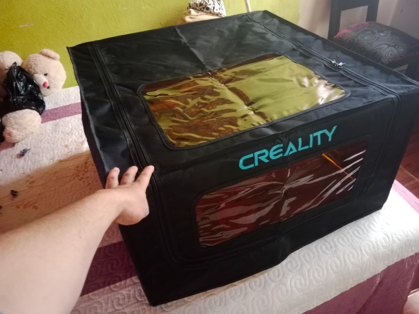 Official Laser Engraver Enclousre Pro,Upgrade Flame Retardant and Smoke-Proof Protective Cover, Effectively Isolating Smok, 28.3 x 28.3X 15.7in Foldable Enclousre Tent for Most Engraving Machine customer photo 2