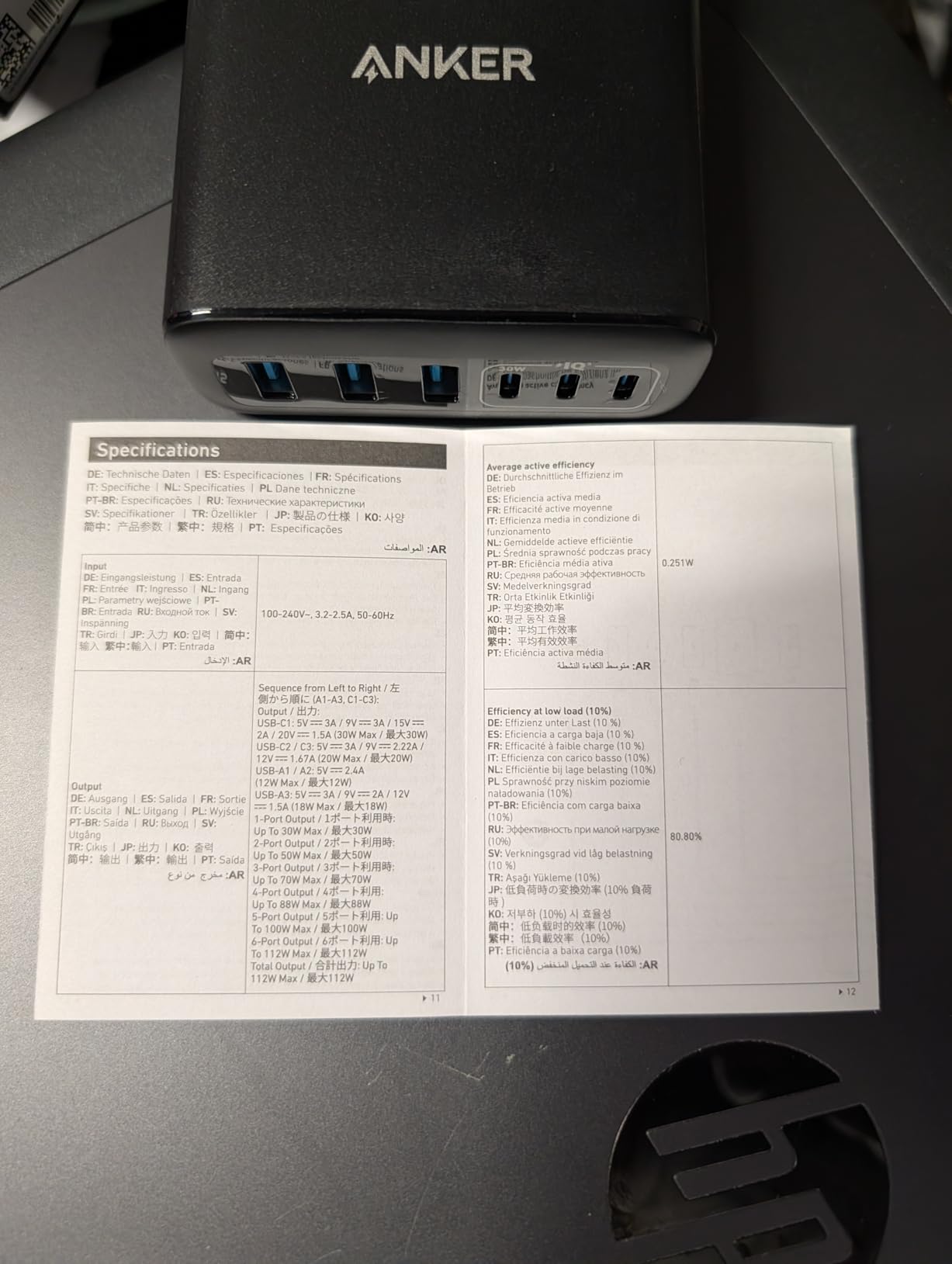 Anker Desktop Charger, Fast Charging USB C Charger with 112W Max 6-Port Desk Accessories for Home Office, Compatible with Multiple Devices, iPhone, iPad, MacBook, Galaxy and More customer photo 1