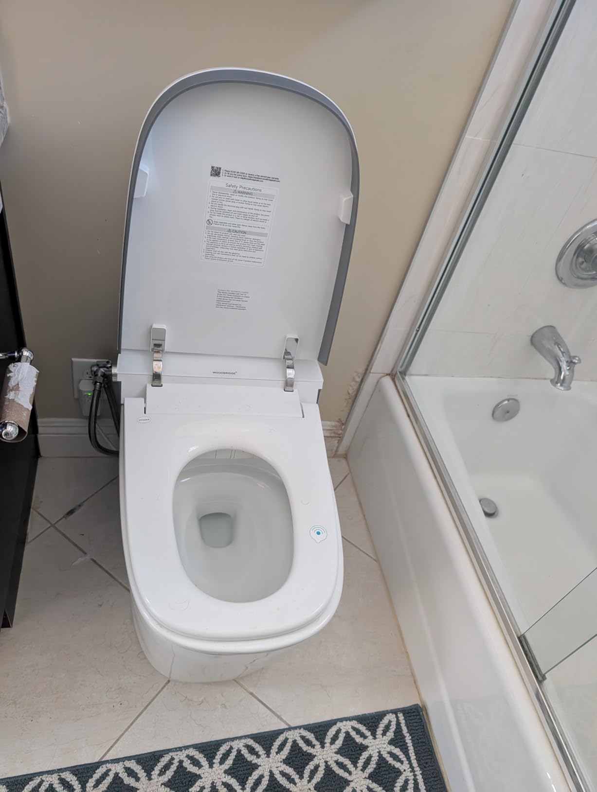 WOODBRIDGE Smart Toilet with Voice Control, 1000g MaP Flush Score, Foam Shield, Moving Dryer, Blackout Flush, ADA Comfort Height, Auto Open & Close, Heated Seat, B0931S customer photo 2