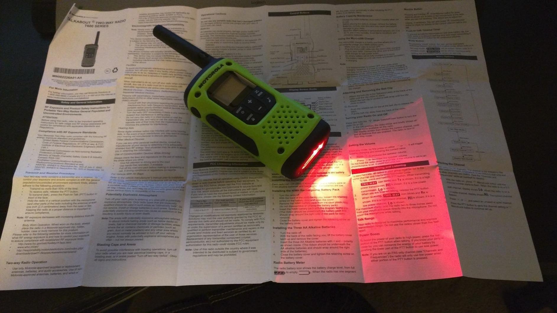 Portable FRS, T605_H2O, Talkabout, Two Way Radios Waterproof Walkie Talkie Emergency Preparedness, Rechargeable, 22 Channel, 35 Mile, Orange W/Black, 2 Pack customer photo 2