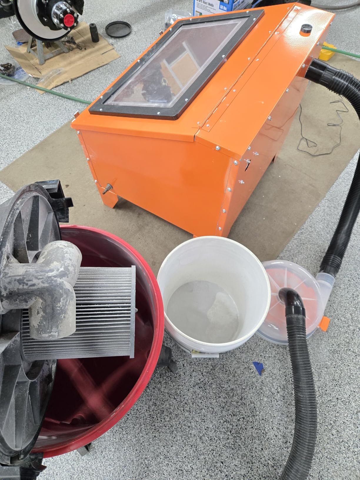 The Dustopper PRO, Low-Profile Dust Separator for Shop Wet/Dry Vacuums. Includes High-Flow 90 Degree Sweep Elbows and Connection Hose. Fits Standard 5 Gallon Buckets, Made in USA customer photo 1