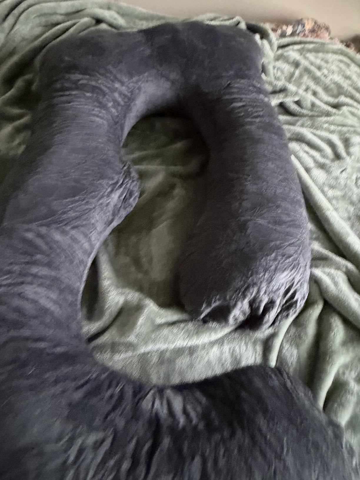 ALLOPERA Pregnancy Pillow, Full Body 57 Inch Maternity Pillow with Removable Washable Cover - Sleep Support for Legs, Back, Neck, Shoulder, HIPS, Belly for Pregnent Women, Black Grey Velvet Cover customer photo 2