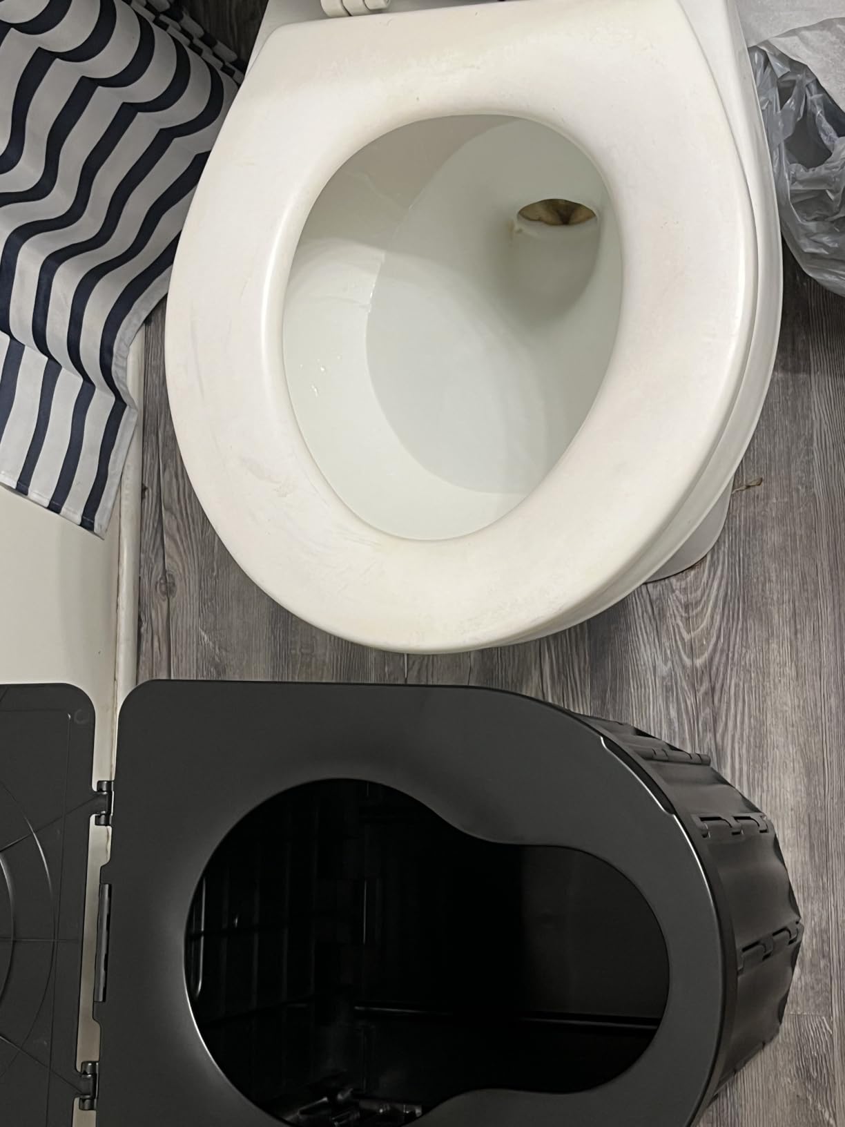 Portable Toilet, Upgraded 15'' toilet With Removable Paper Holder, Camping Toilet With A Load Capacity Of 450 Lbs, Portable Potty for Camping, Hiking, Road Trip, Car, RV, Tent, Beach, Truck Drivers customer photo 1