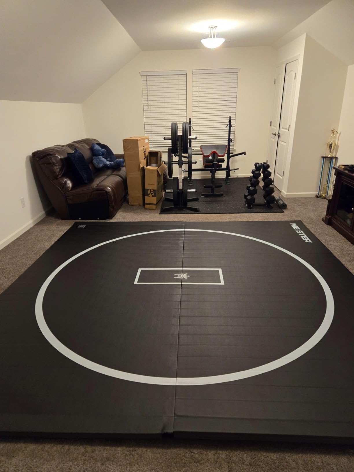 Meister FlexFloor Wrestling Mat - 10ft x 10ft Roll-Up Pro Training Mat for Home & Gym customer photo 2