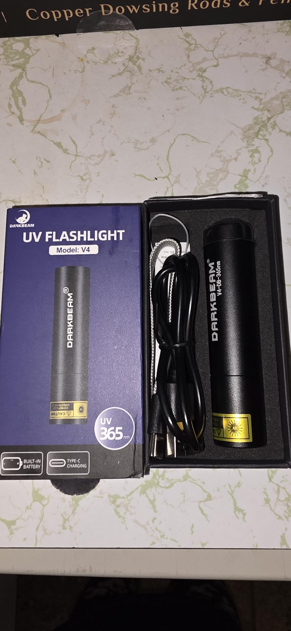 DARKBEAM UV Flashlight 365nm Black Light, Mini & Powerful Woods Lamp USB -C LED Rechargeable, Blacklight Flashlights Portable Pet Cat Urine Detector - Rock, Fluorescent Detection, Resin Curing customer photo 2