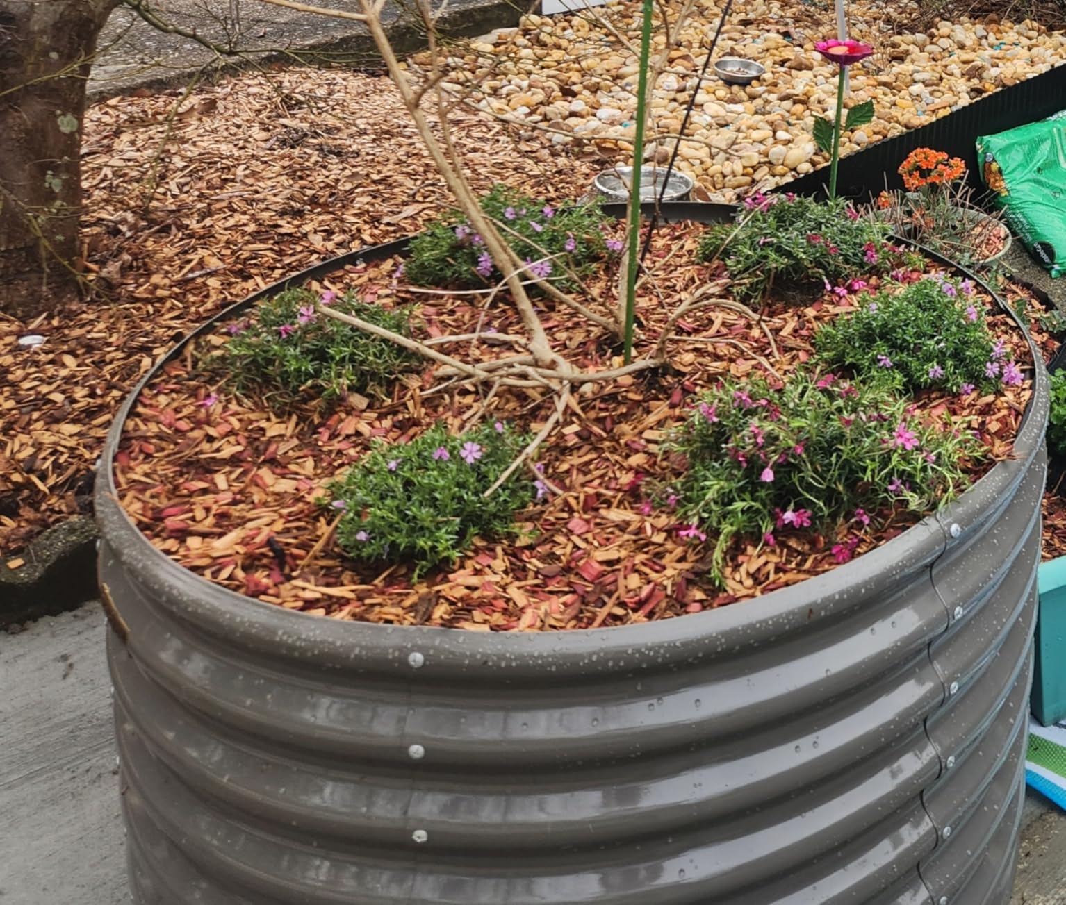 A ANLEOLIFE 8x4x2ft Galvanized Raised Garden Bed Kit, Oval Metal Deep Root Planters for Outdoor Plants Vegetables Flowers Herb, Large Bottomless, 478 Gallon Capacity customer photo 1