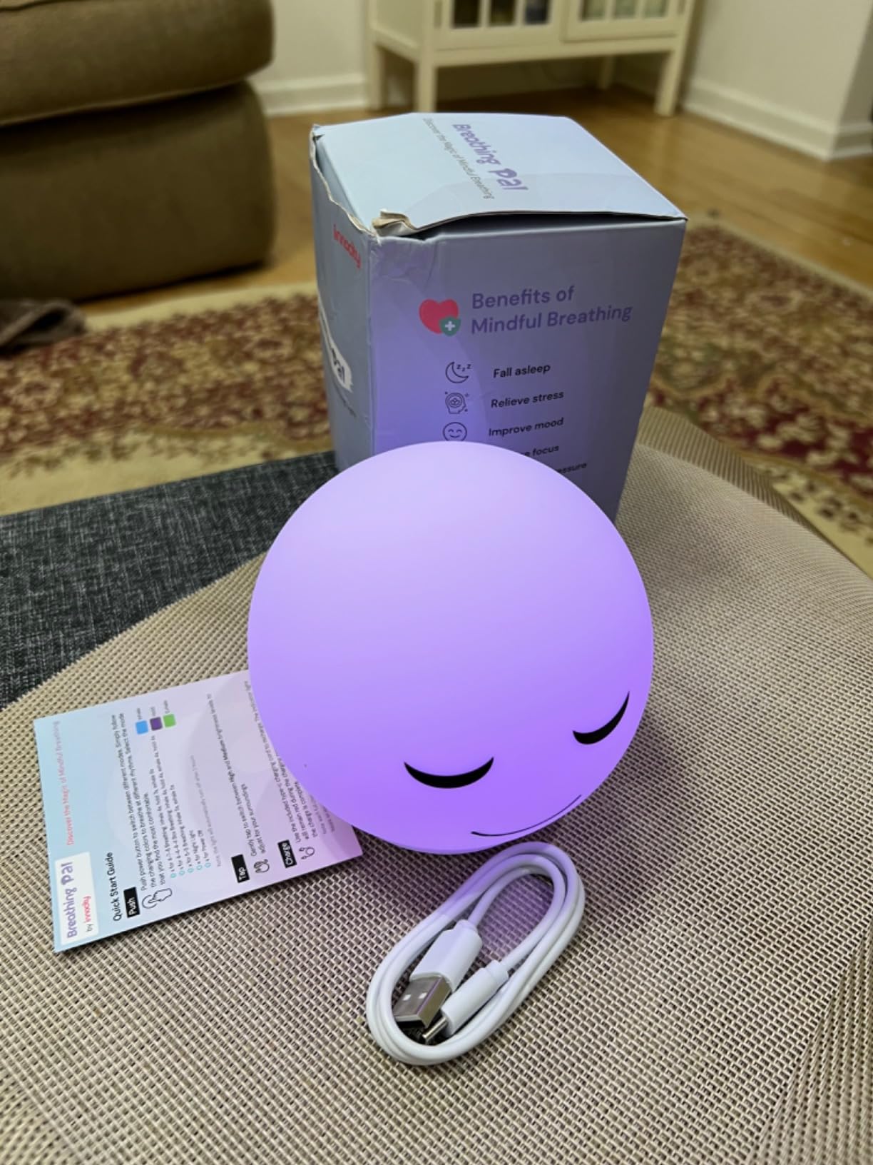 Breathing Pal 'Kyle'- Mindfulness Breathing Light, Guided Visual Meditation Breathing Light, Anxiety Relief Items for Calm Down Corner/Meditation/Sleep for Adult&Kid customer photo 1