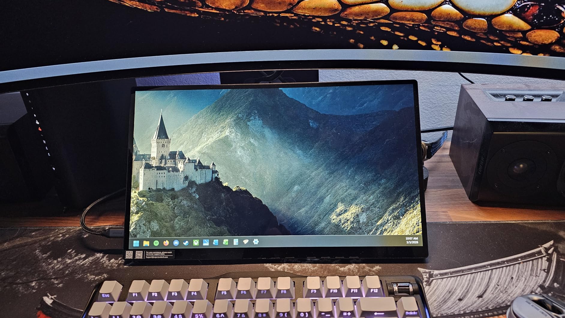 15.6'' Portable Monitor Touchscreen, FHD IPS Touch Screen with Tempered Glass, Travel Monitor with Kickstand & Speaker, HDMI USB C External Monitors for Mac Laptop Phone Computer customer photo 2