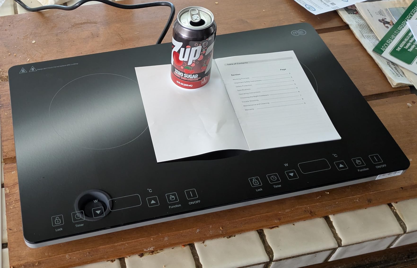 OMEO Portable Double Induction Cooktop 2 Burner Electric Cooktop, Touch Control 110V Induction Cooker with Safety Lock, Pause, Auto Shutoff Timer Setting, 9 Heating Level and Overheating Protection customer photo 1