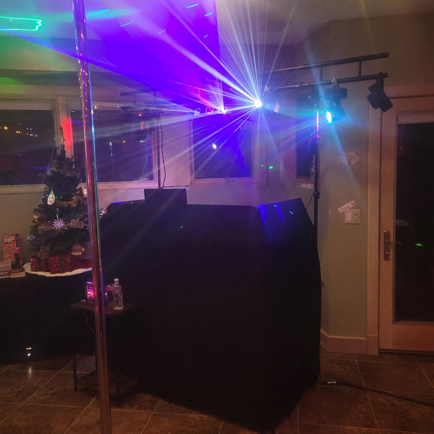DJ Lights for Parties, Pro 6 in 1 DMX & Sound Activated Laser Light Show Machine with Disco Ball Light, RGBW & UV Strobe Party Lights Indoor for Rave Club Dance Bar Gig DJ Lighting customer photo 1