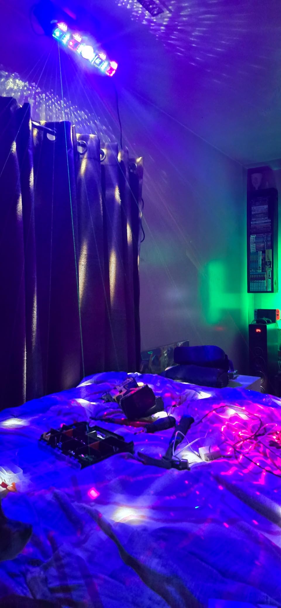 DJ Lights for Parties, Pro 6 in 1 DMX & Sound Activated Laser Light Show Machine with Disco Ball Light, RGBW & UV Strobe Party Lights Indoor for Rave Club Dance Bar Gig DJ Lighting customer photo 2