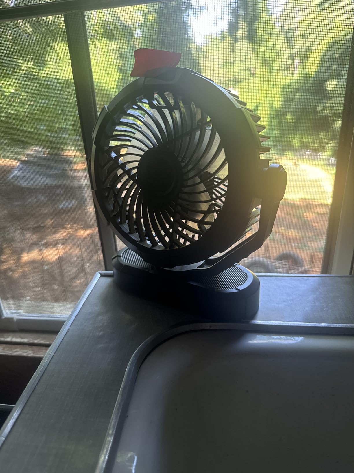 Gaiatop Portable Camping Fan with LED Lantern, Power Display 360 Head Rotation, Hanging Hook for Tent, 3 Speed Quiet Rechargeable, 4000mAh Battery Operated USB Fans for Indoor Outdoor Travel Black customer photo 1