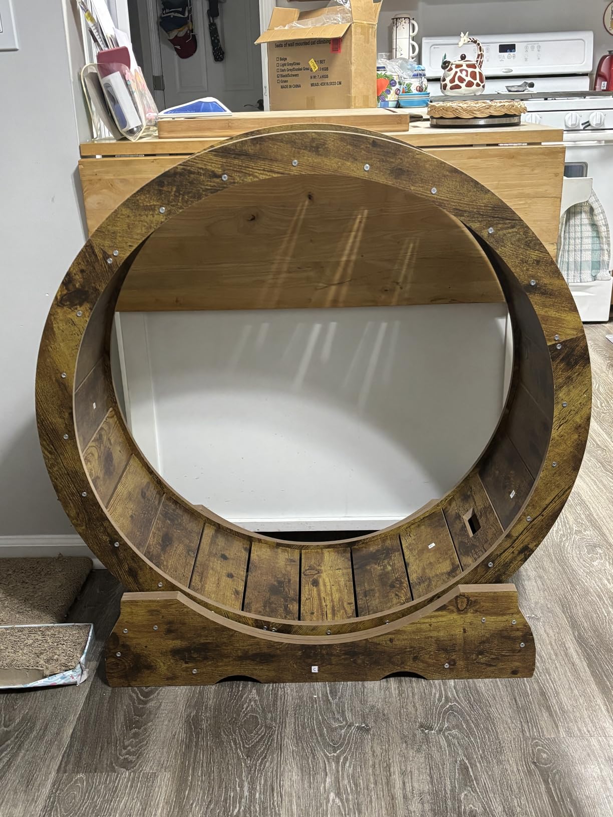 Cat Exercise Wheel for Indoor Cats - Large Running Wheel for Small Animals With Locking Mechanism (35.4