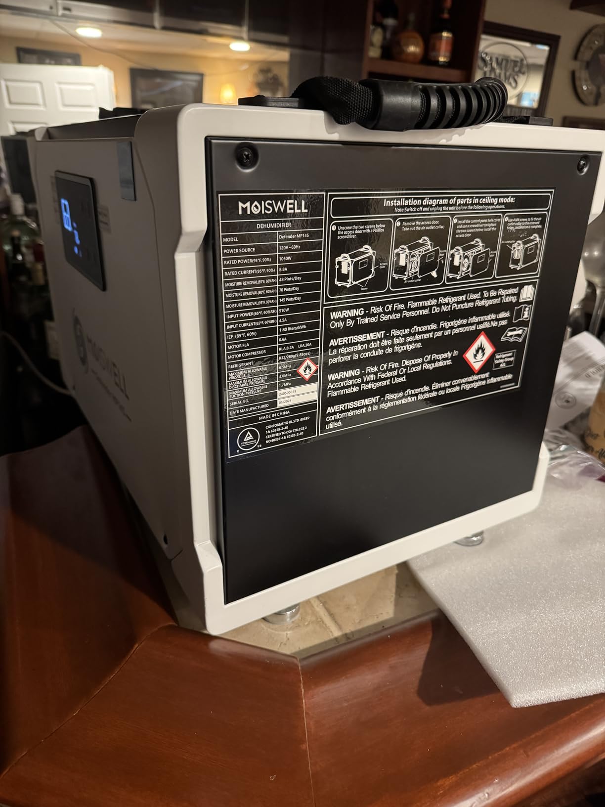 155 Pints Commercial Dehumidifier with Pump and Drain Hose, Energy Star Certified Crawl Space dehumidifier, Industry Water Damage Unit for up to 6,000 sq ft Basements customer photo 2