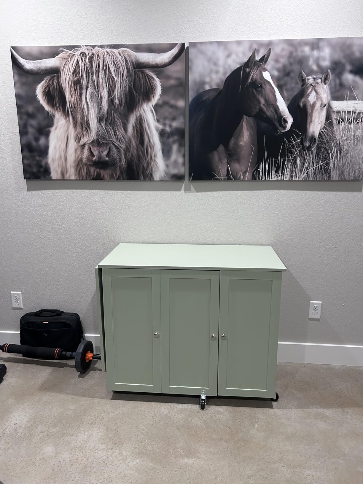 Best Choice Products Large Folding Sewing Table, Multipurpose Portable Craft Station & Side Desk w/Compact Design, Caster Wheels, Storage Shelves, 2 Storage Trays, Magnetic Doors - Natural/White customer photo 2