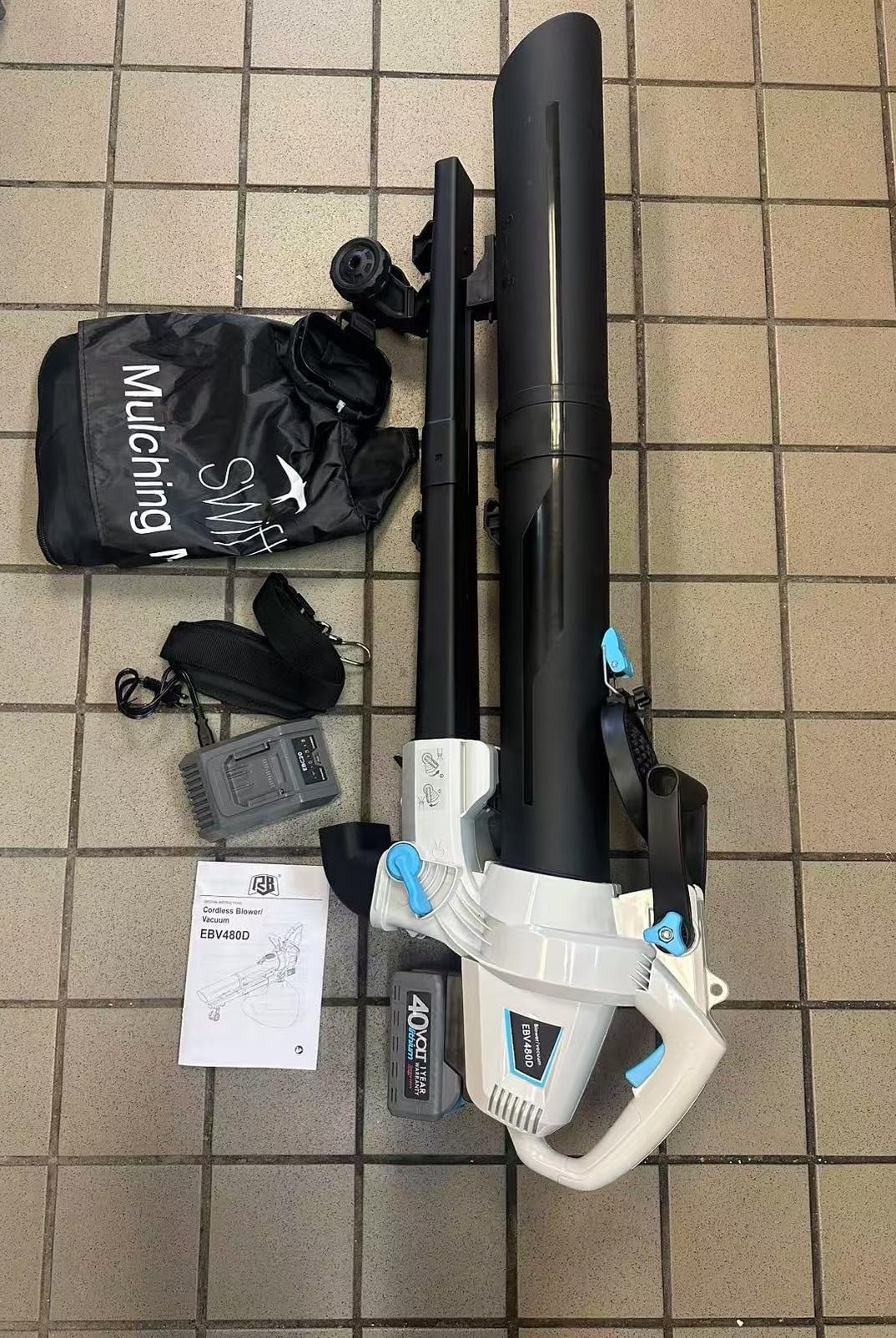 RB 40V Leaf Blower and Vacuum Combo - Powerful Cordless Leaf Vacuum Mulcher with 4.0Ah Battery, 30:1 Mulching, 12L Bag, Adjustable Handle customer photo 2