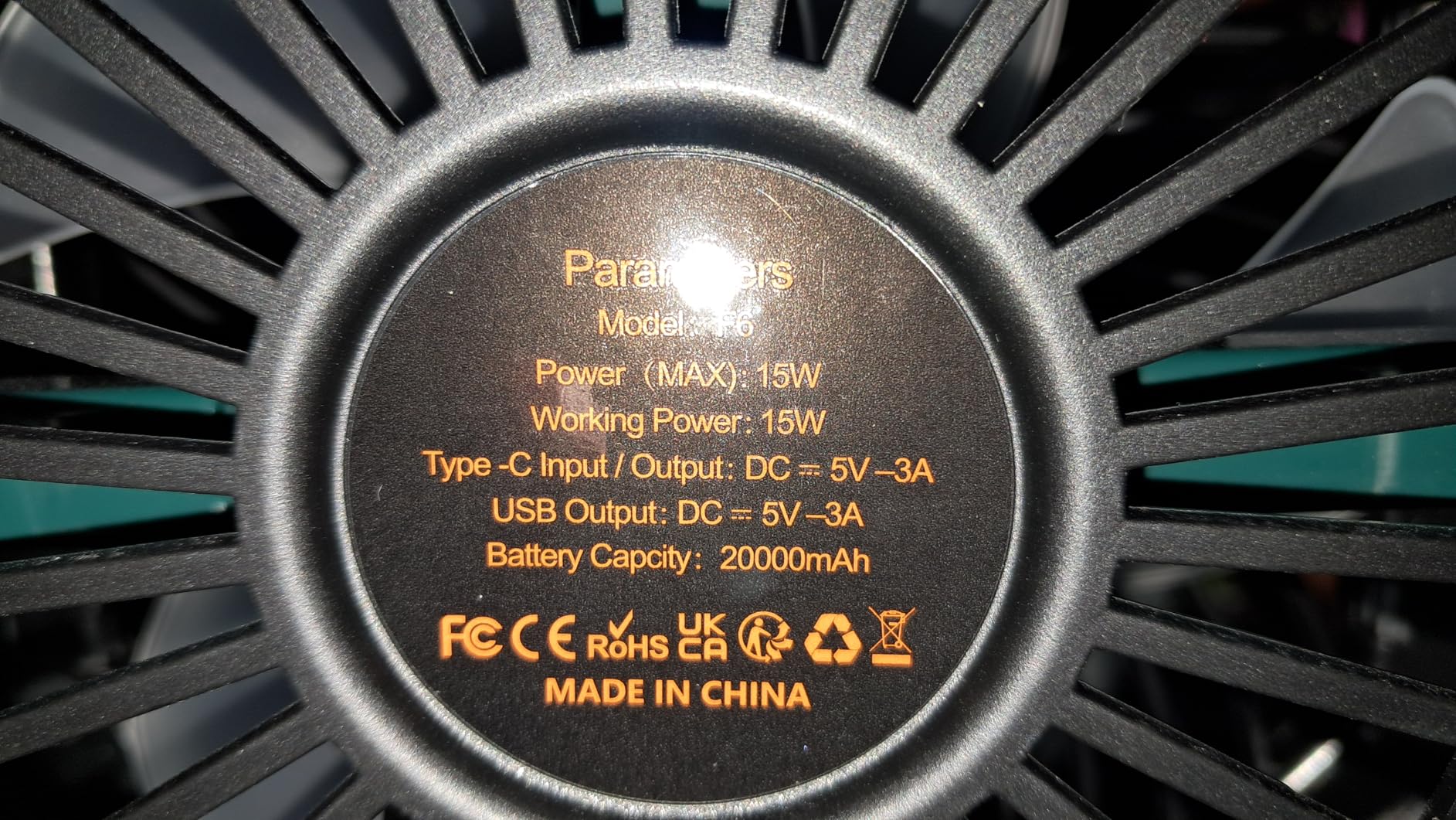 ADUST Camping Fan - 20000mAh Battery Powered Fan Battery Operated Rechargeable Portable Outdoor Tent Fans with Hanging Hook, Cordless, 4 Speeds, Remote Control - Orange customer photo 1