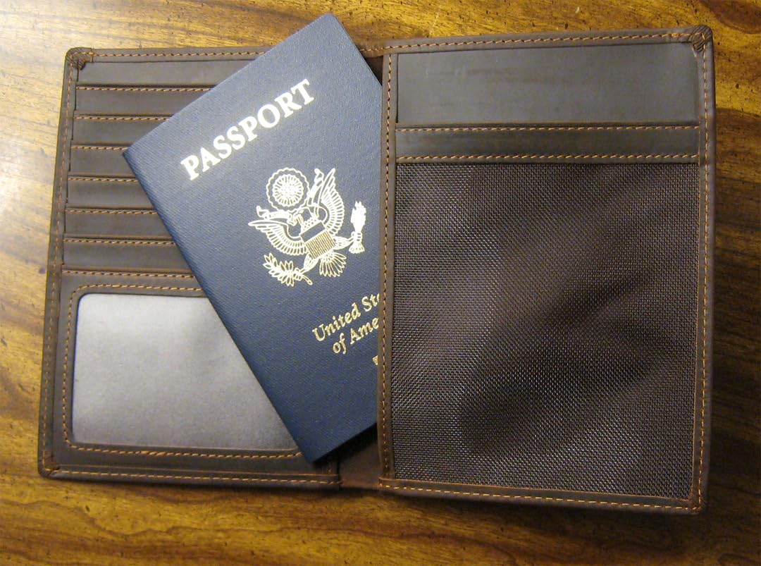 Polare Luxury RFID Blocking Leather Passport Holder Travel Wallet For Men and Women (Dark Brown with AirTag Slot) customer photo 1