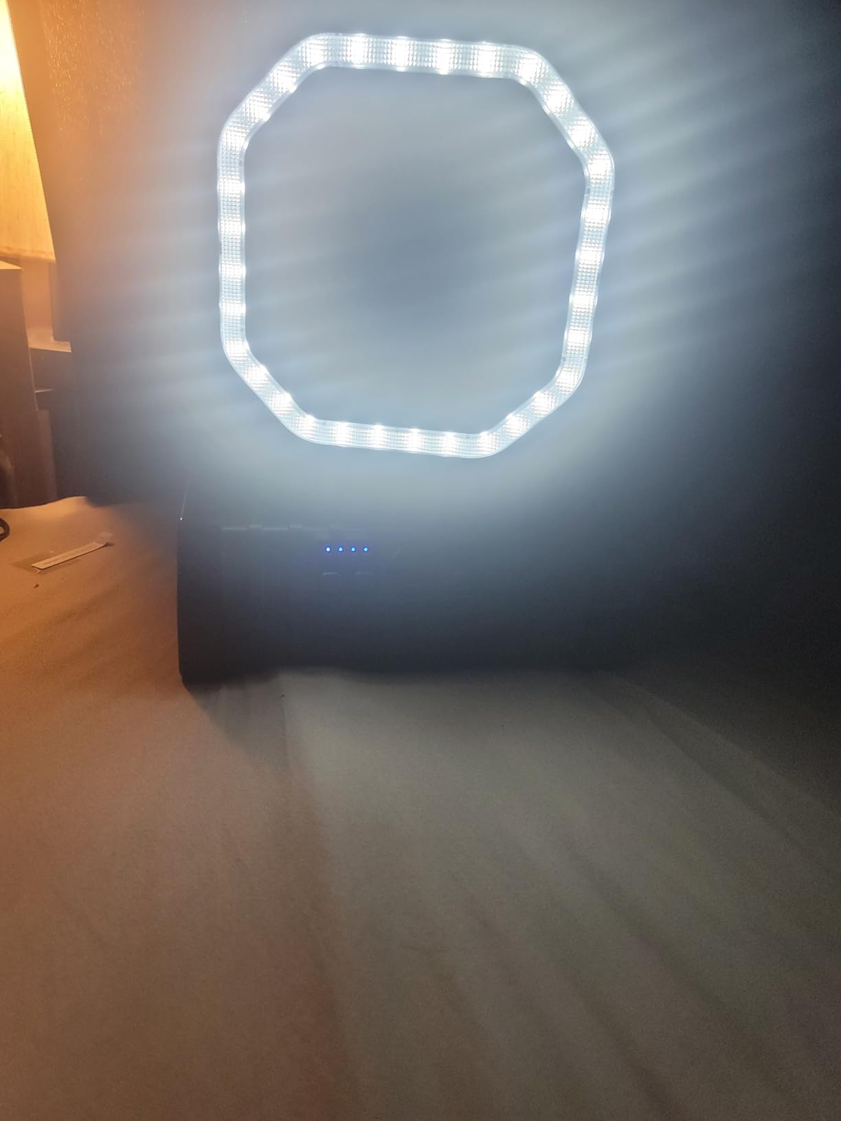 Camping Fan - 20000mAh Battery Powered Fan Rechargeable with LED Lantern - Portable Outdoor Tent Fans with Hanging Hook 4 Speeds Wind Remote Control, Black and Orange customer photo 1