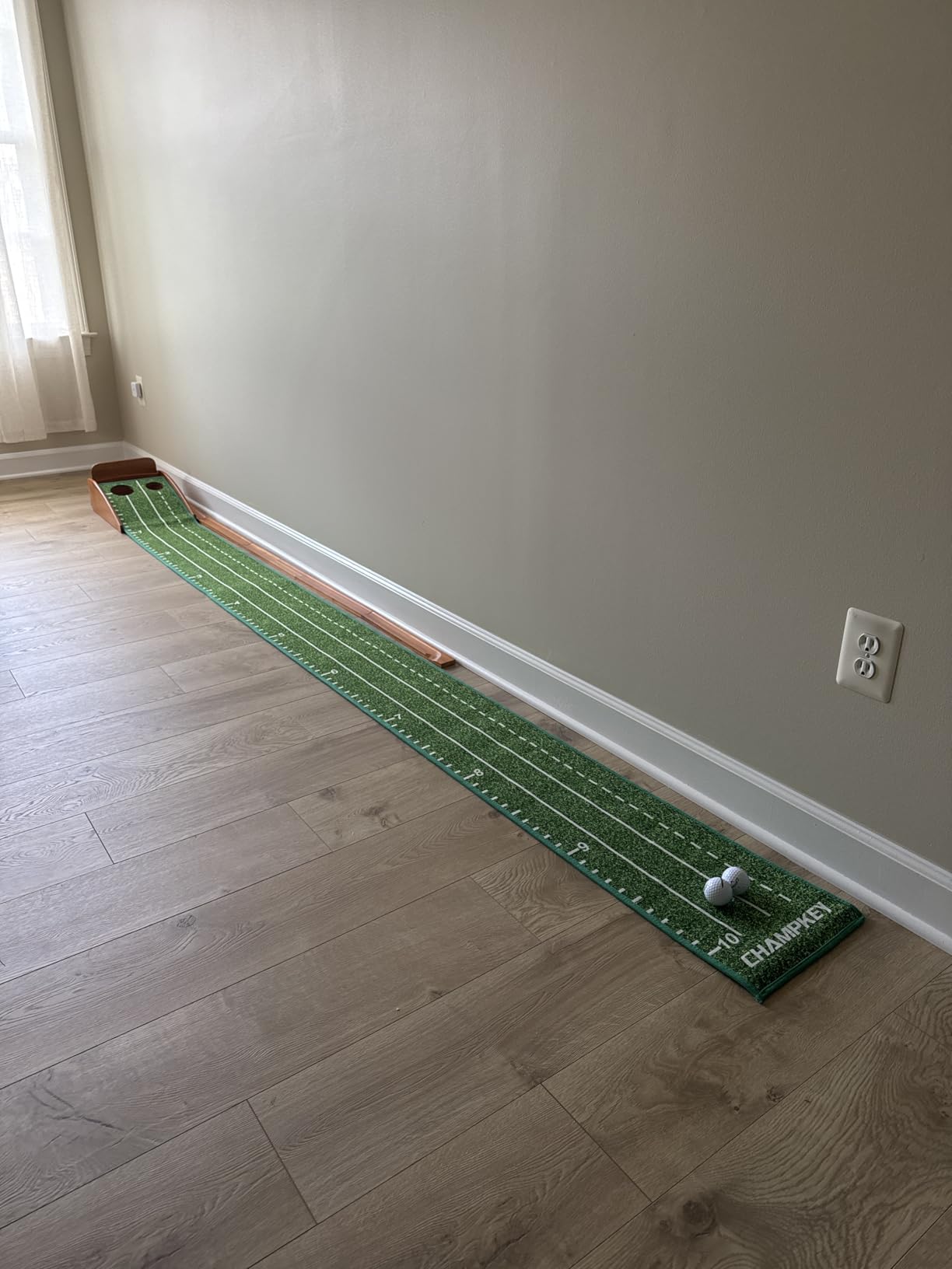 CHAMPKEY Premium Golf Putting Green Indoor with 3 Golf Putting Gates - Improves Putting Accuracy and Skill Levels Golf Putting Mat - Ideal for Indoor and Outdoor Training customer photo 1