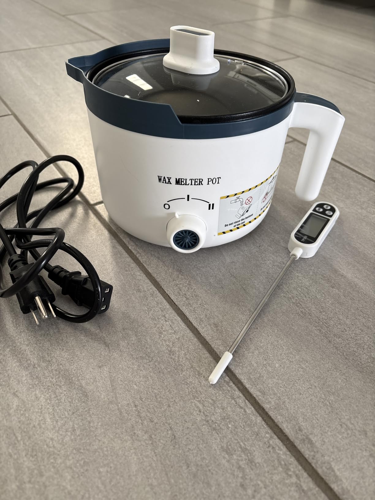 KQU Wax Melting Pot with Thermometer, Electric Wax Melter for Candle Making with Spout, Small Double Boiler Pot Set for Beginner Adults customer photo 2