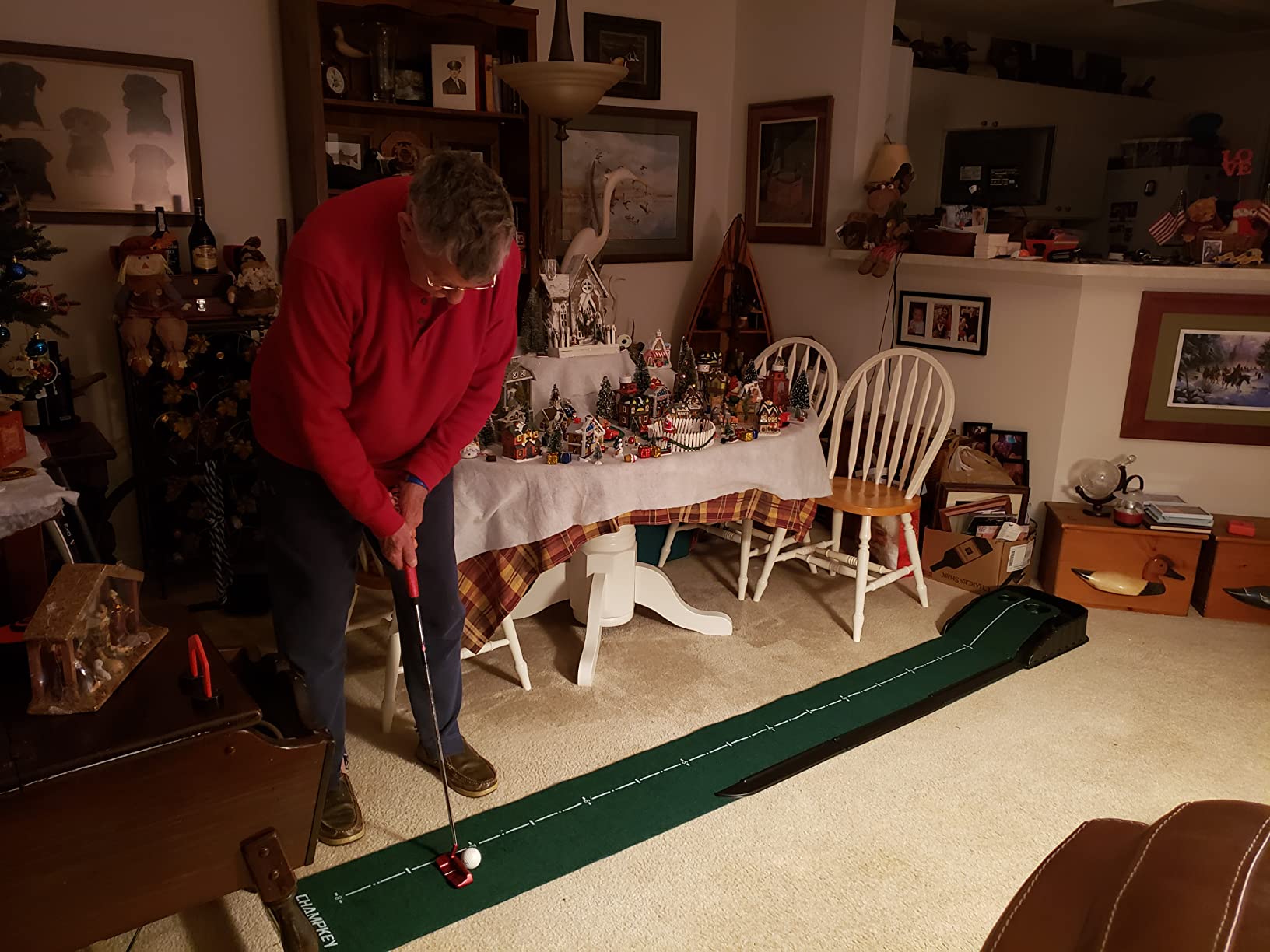 CHAMPKEY Golf Putting Green Indoor - Advanced Guides Golf Putting Mat - Enhance Putting Accuracy and Challenge customer photo 1