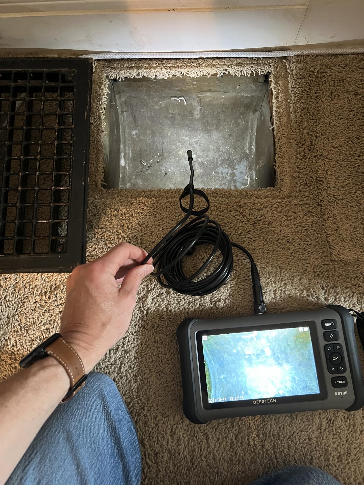 DEPSTECH 7'' IPS Endoscope Camera with Lights, 1080P Triple-Lens Digital Borescope Tool, Inspection Camera with Split Screen, Sound Recording, 16.5ft IP67 Waterproof Snake Cable, 180° Rotation View customer photo 1