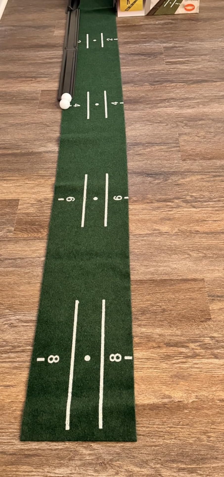 Putting Green Indoor - Golf Putting Mat boasts Genuine Green Speed and a Wrinkle-Free Surface. 8ft Practice Putting Mat with lenticular 3D Backplate, Alignment Guides and Ball Return customer photo 2