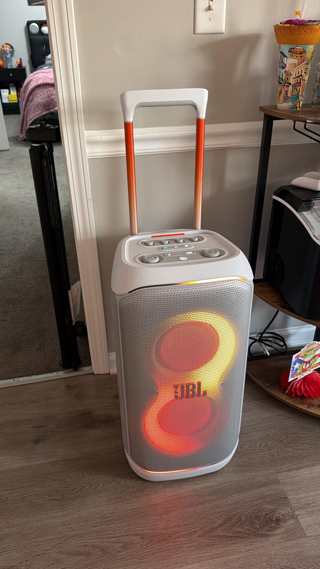 JBL PartyBox Stage 320 - Portable Party Speaker with Telescopic Handle & Wide, Sturdy Wheels, Powerful JBL Pro Sound, Futuristic lightshow, Up to 18 Hours of Play time, Splash Proof (Black) customer photo 2