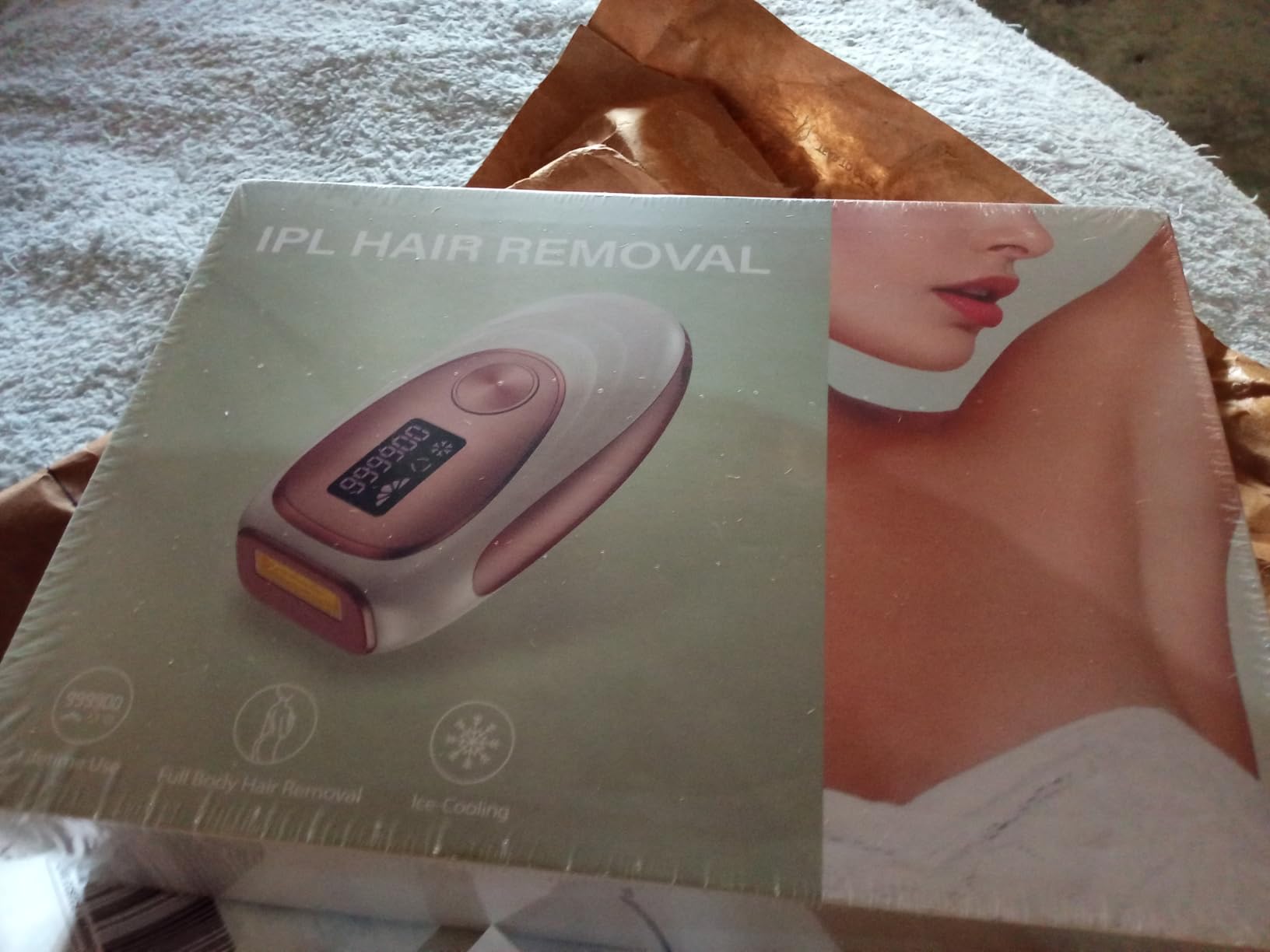 LYSMOSKI Laser Hair Removal, IPL Hair Removal with Ice-Cooling System for Painless & Long-Lasting Result, Safe At-Home Hair Remover Device for Armpits Back Legs Arms Face Bikini Line, Rose Gold customer photo 1