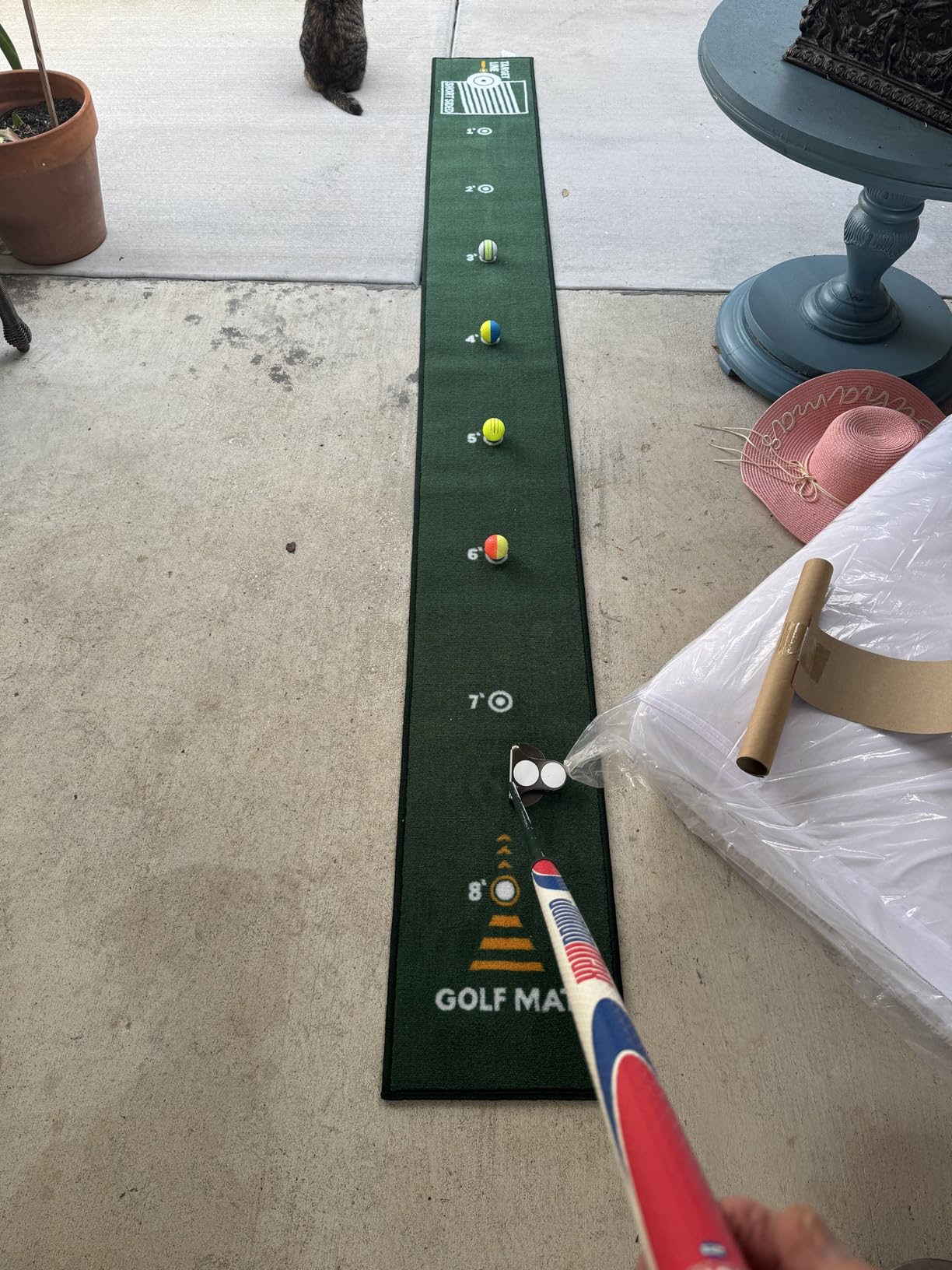 Golf Putting Mat Indoor & Outdoor Professional Golf Practice Putting Green Mat with Distance Marker Anti Slip Backing Golf Training Accessories Portable Matt customer photo 1