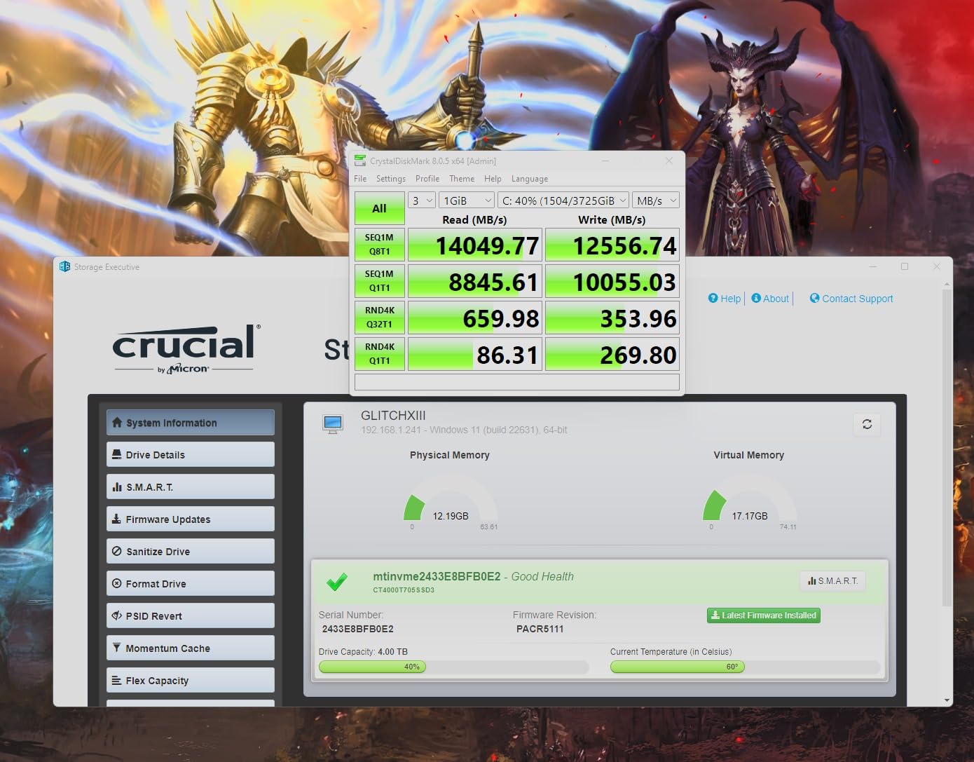 Crucial T705 PCIe Gen5 NVMe 1TB SSD, Up to 13,600MB/s, TLC NAND, Intel & Ryzen Compatible, for Hardcore Gaming & High-Speed Storage, Solid State Drive, Includes 1Mo Adobe CC - CT1000T705SSD3 customer photo 2