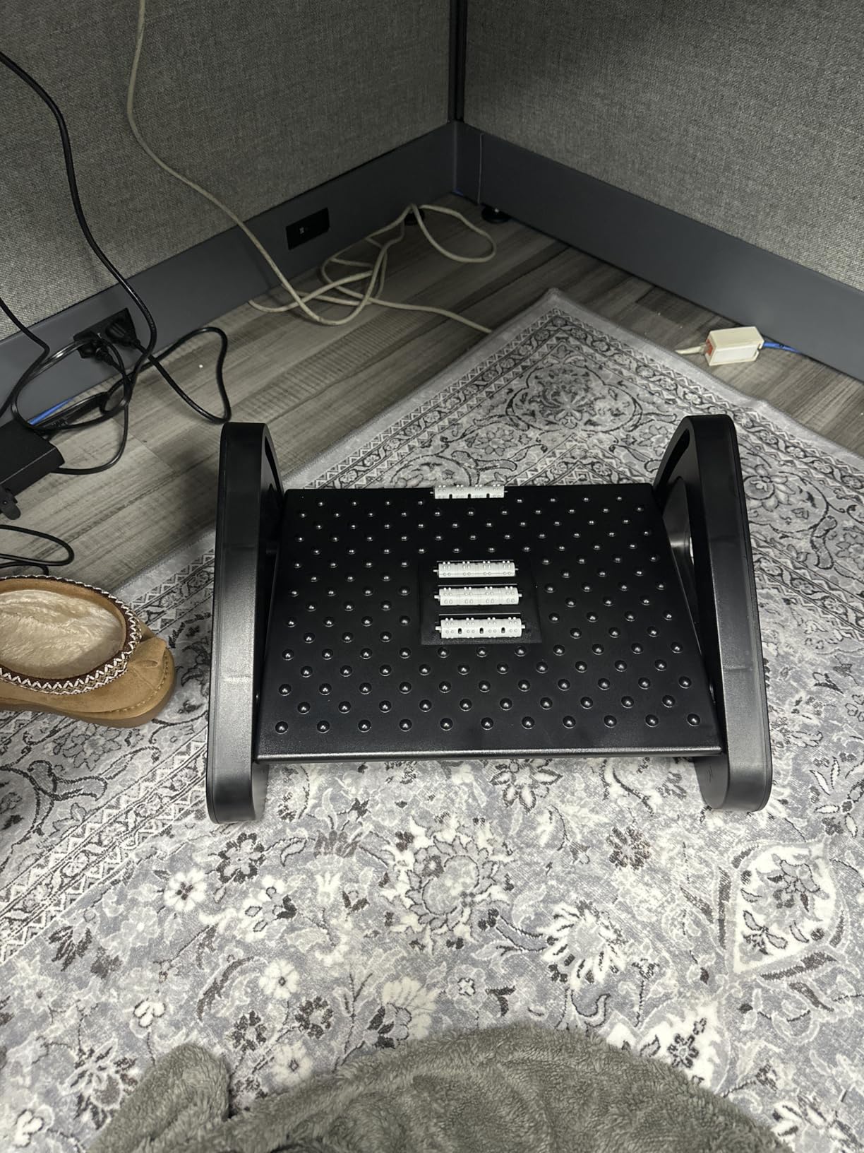 Foot Rest, Six Heights Adjustable Foot Rest for Under Desk at Work, Ergonomic Foots Stool for Under Office Desks, Under Desk Footrest with Foot Massage Roller, Chair Footrest for Leg Rests customer photo 2