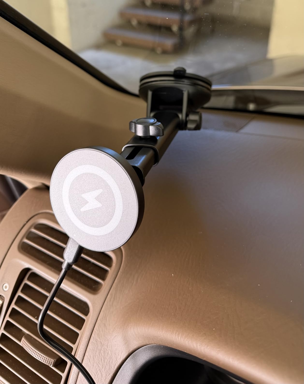 Coolpow for MagSafe Car Mount Charger Ultra Magnet Magnetic Phone Holders for Your Car Charger Windshield+Vent+Dash Magnetic Wireless Car Phone Holder Mount Charger Car Accessories for iPhone 17 16 15 customer photo 2