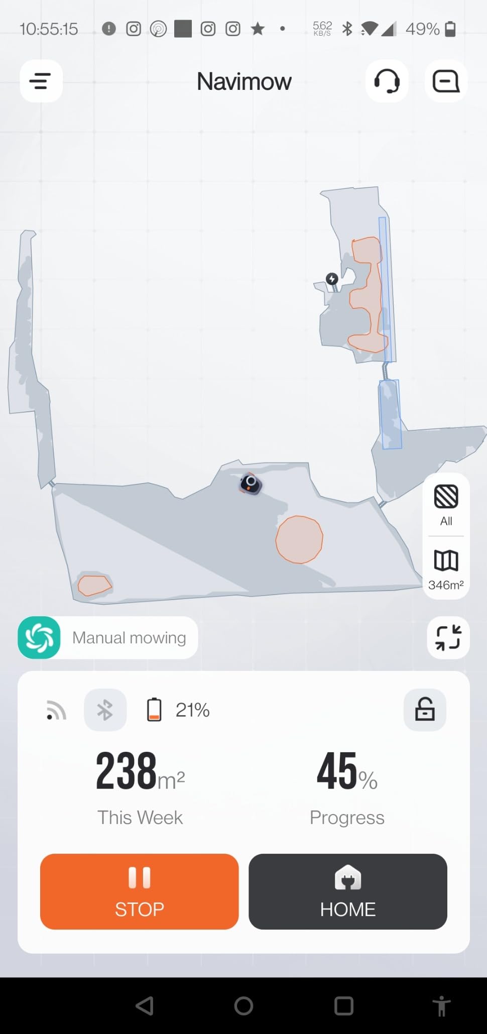 Segway Navimow i105N Robot Lawn Mower Perimeter Wire Free 1/8 Acre RTK+Vision Robotic Lawnmower, AI-Assisted Mapping, Virtual Boundary, APP Control, 58dB(A) Quiet, Multi-Zone Management customer photo 1