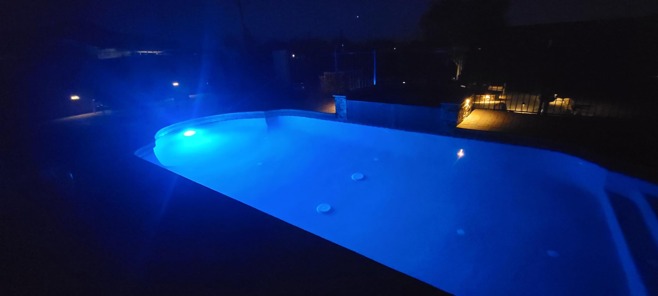 Pool Lights for Inground Pool, 60W 10 Inch Color Changing LED Inground Pool Light with Controller, Remote and APP Control for Wet Niche, Underwater Swimming Pool Lights, 100 Foot Cord customer photo 1