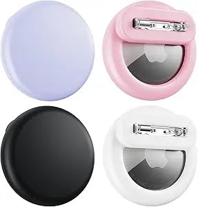 Compatible for Air Tags-4 Pack Apple Kids Hidden, Airtag Holder for Kid, AirTag Hidden Kids Holder with Invisible Pin, Anti Lost, for Children, Elderly, Luggage, Clothing (Black White Pink Purple) customer photo 1