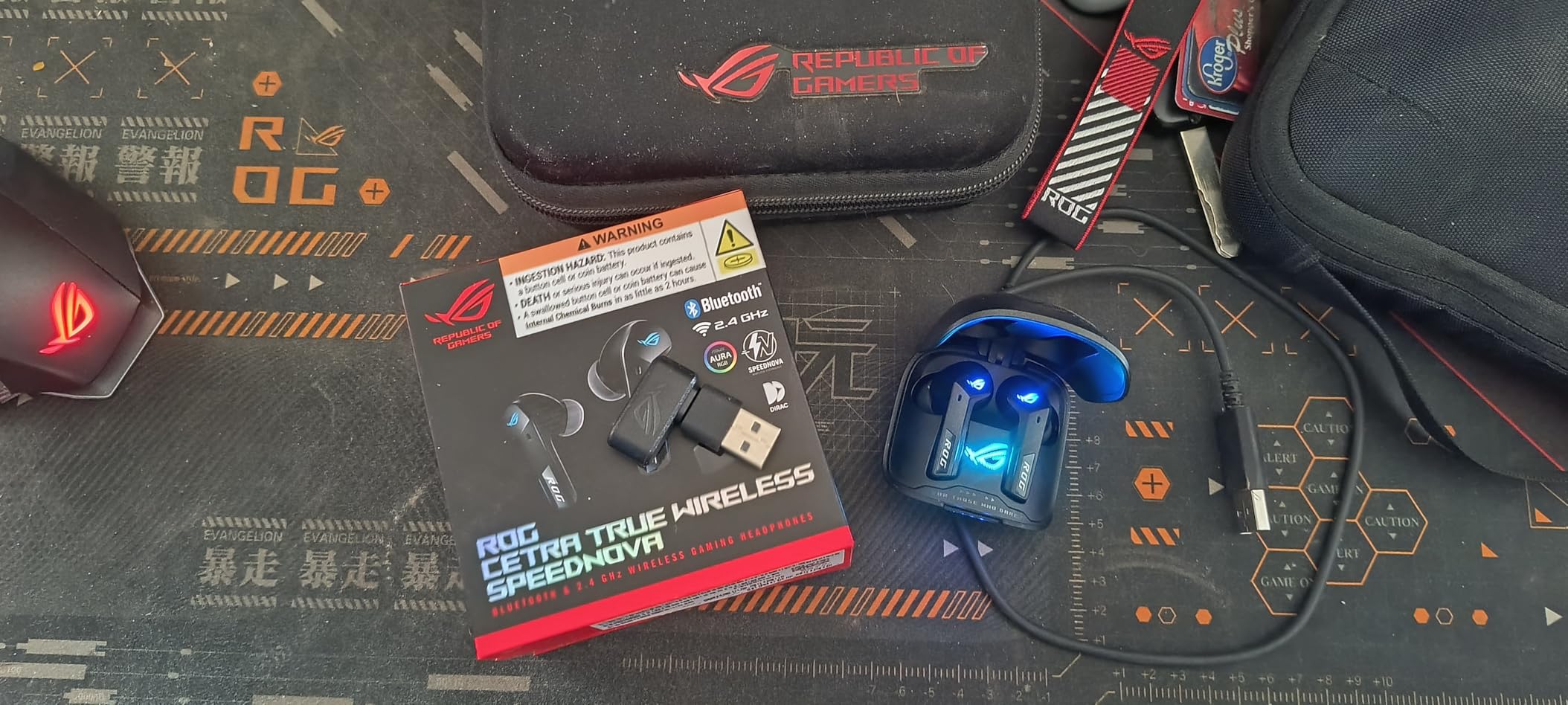 ASUS ROG Cetra True Wireless SpeedNova Gaming Earbuds - Dual-Mode (BT, 2.4GHz), Dirac Opteo, Bone-Conduction AI Mic, Adaptive ANC, 46Hr Battery, for PC, PS5, PS4, Switch, Mobile, ROG Ally/X - Black customer photo 2